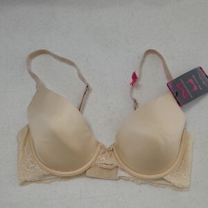 NWT Maidenform Cream Lace Underwire Demi Coverage Bra size 34D